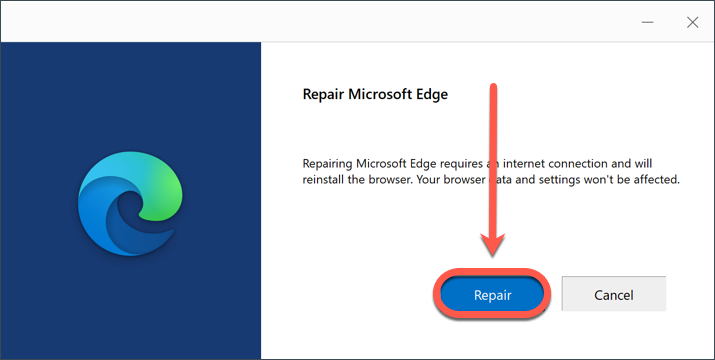 Reparar o Microsoft Edge