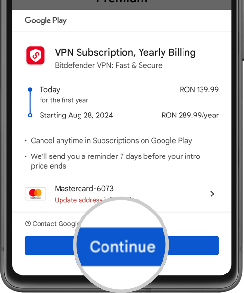 Como atualizar para o Bitdefender Premium VPN no Android