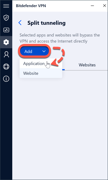 Uma aplicação não se pode ligar através de Bitdefender VPN? Tente isto - Windows