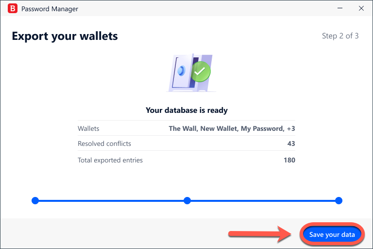 Como transferir a sua Carteira para o Bitdefender Password Manager - Guardar dados