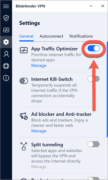 a funcionalidade App Traffic Optimizer