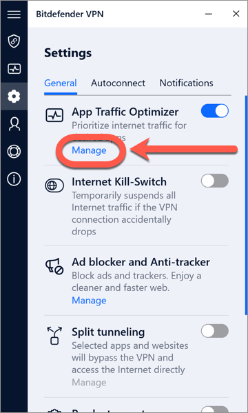 Gerir a funcionalidade App Traffic Optimizer